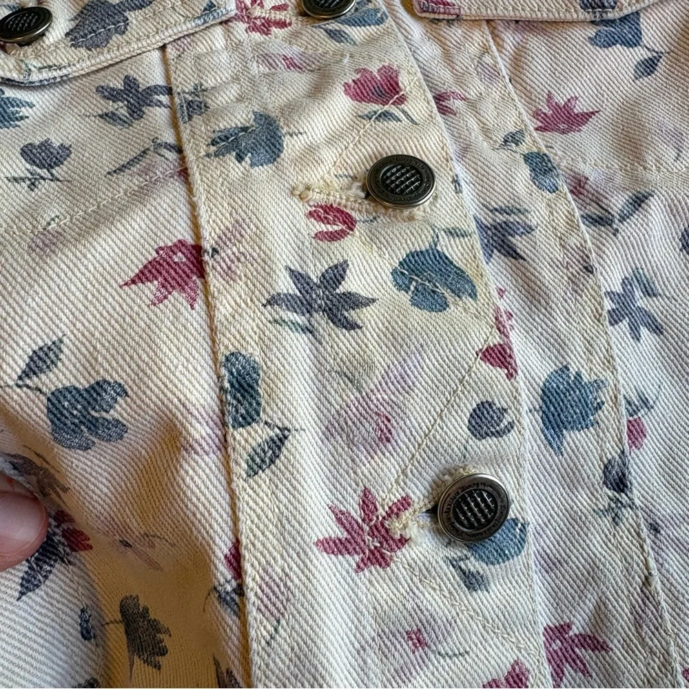 Vintage Floral Denim Vest H&M Y2K Jeans Cotton Girls 12 Large Sporty Tween Girly